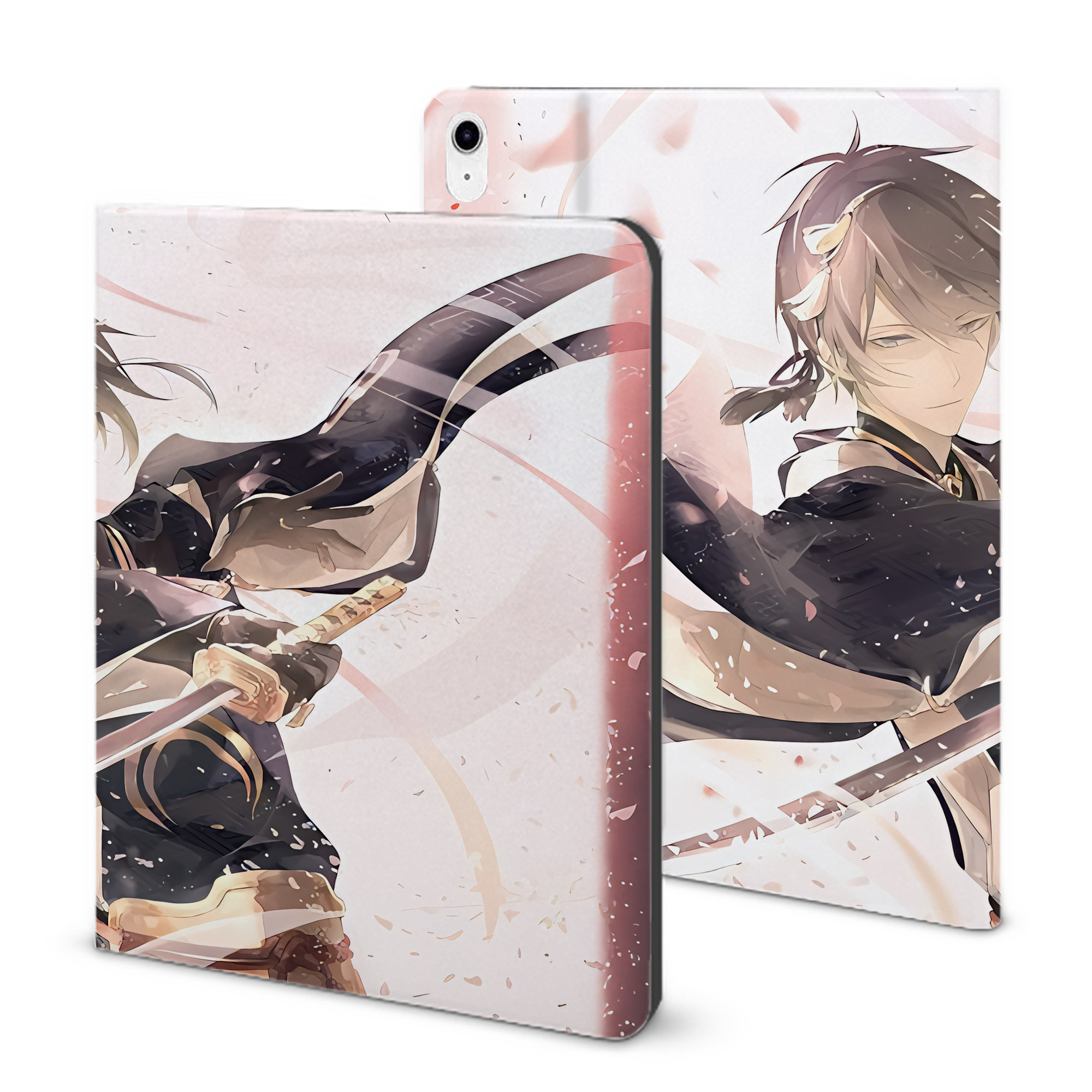 （画像用） 刀剣乱舞 Touken Ranbu IPad ケース ブック型 PUレザー TPU 耐衝撃 軽量 薄型 ペン収納なし 全面保護 IPad 各モデル対応
